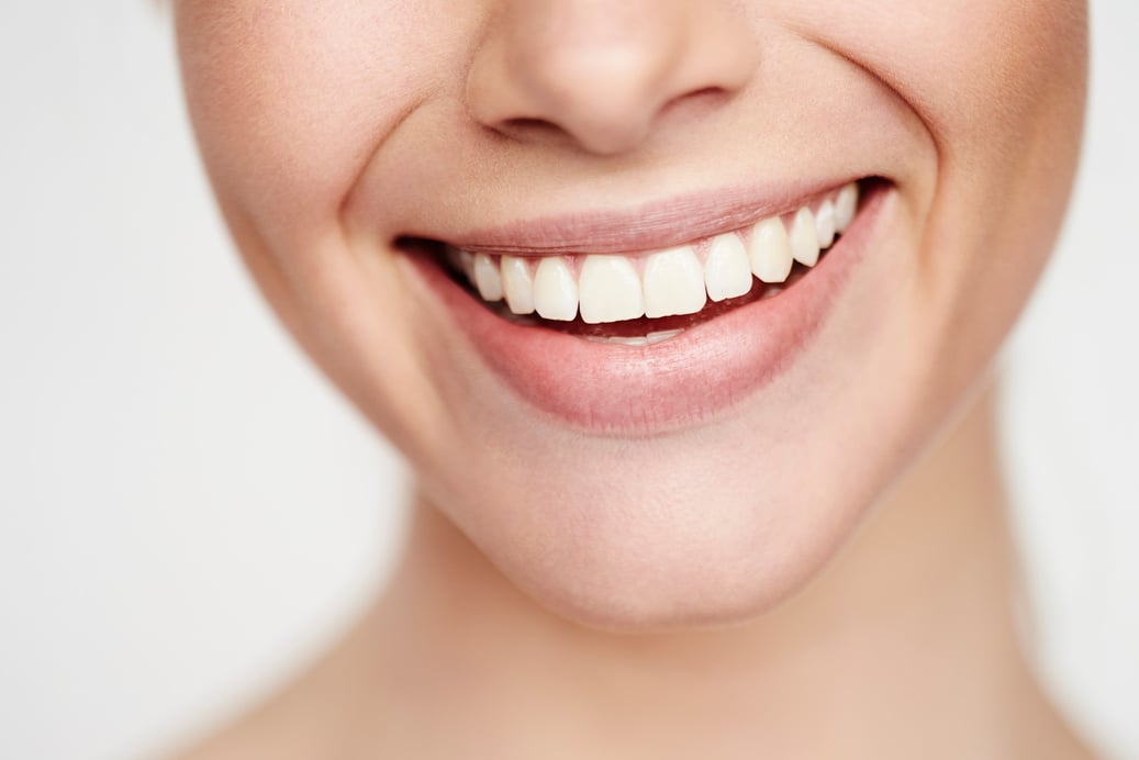 Beautiful toothy smile, close up